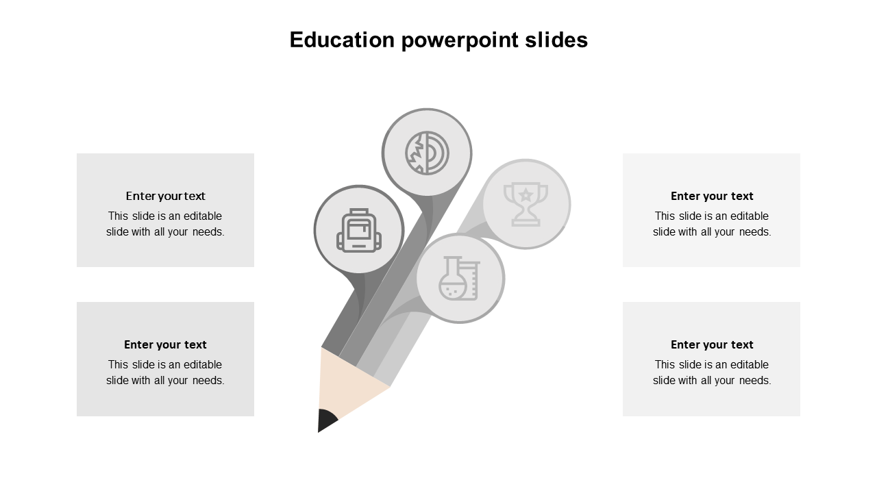 education powerpoint slides-grey